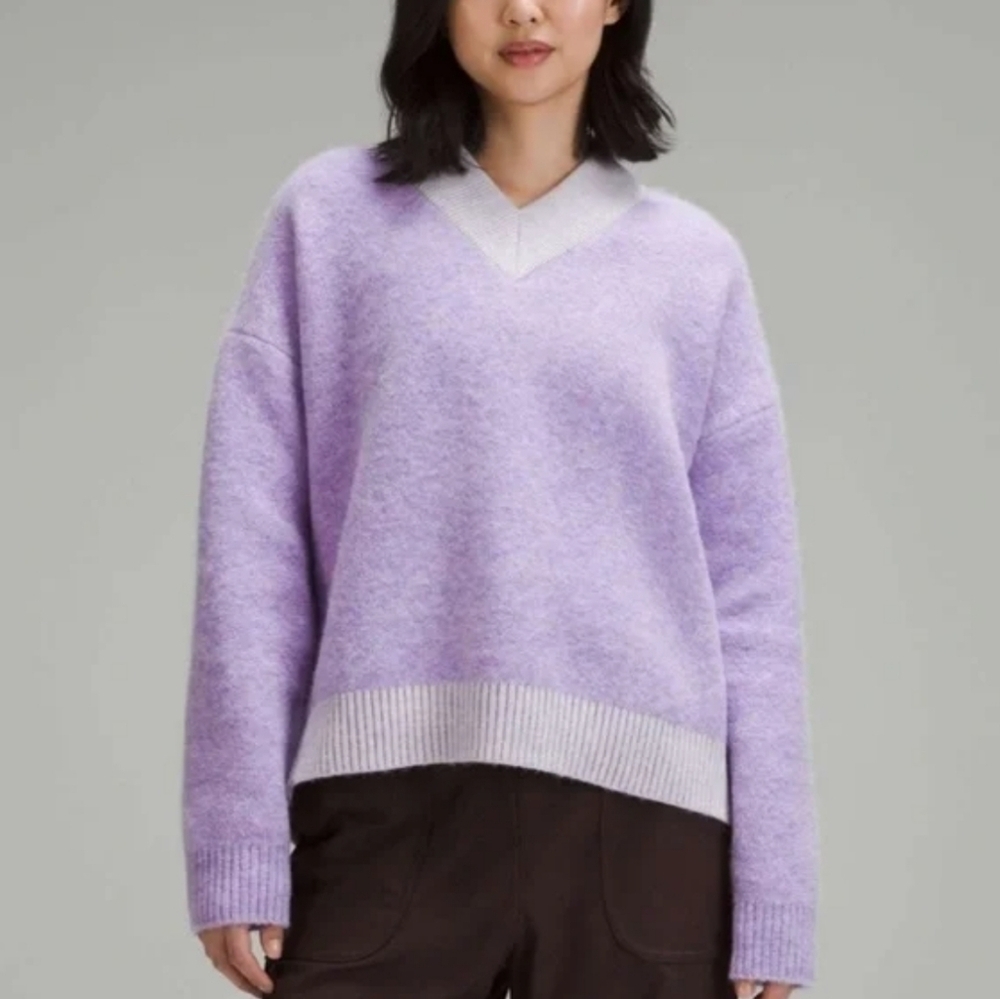 Lululemon Alpaca Wool-Blend V-Neck Sweater Size M